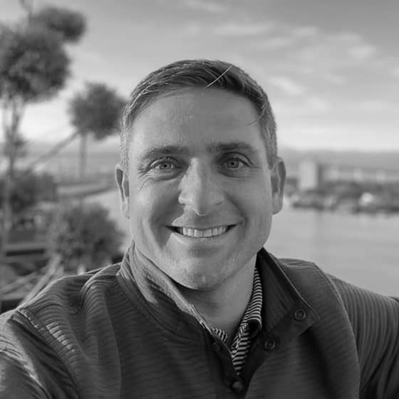 Kevin Nangle black and white portrait of man